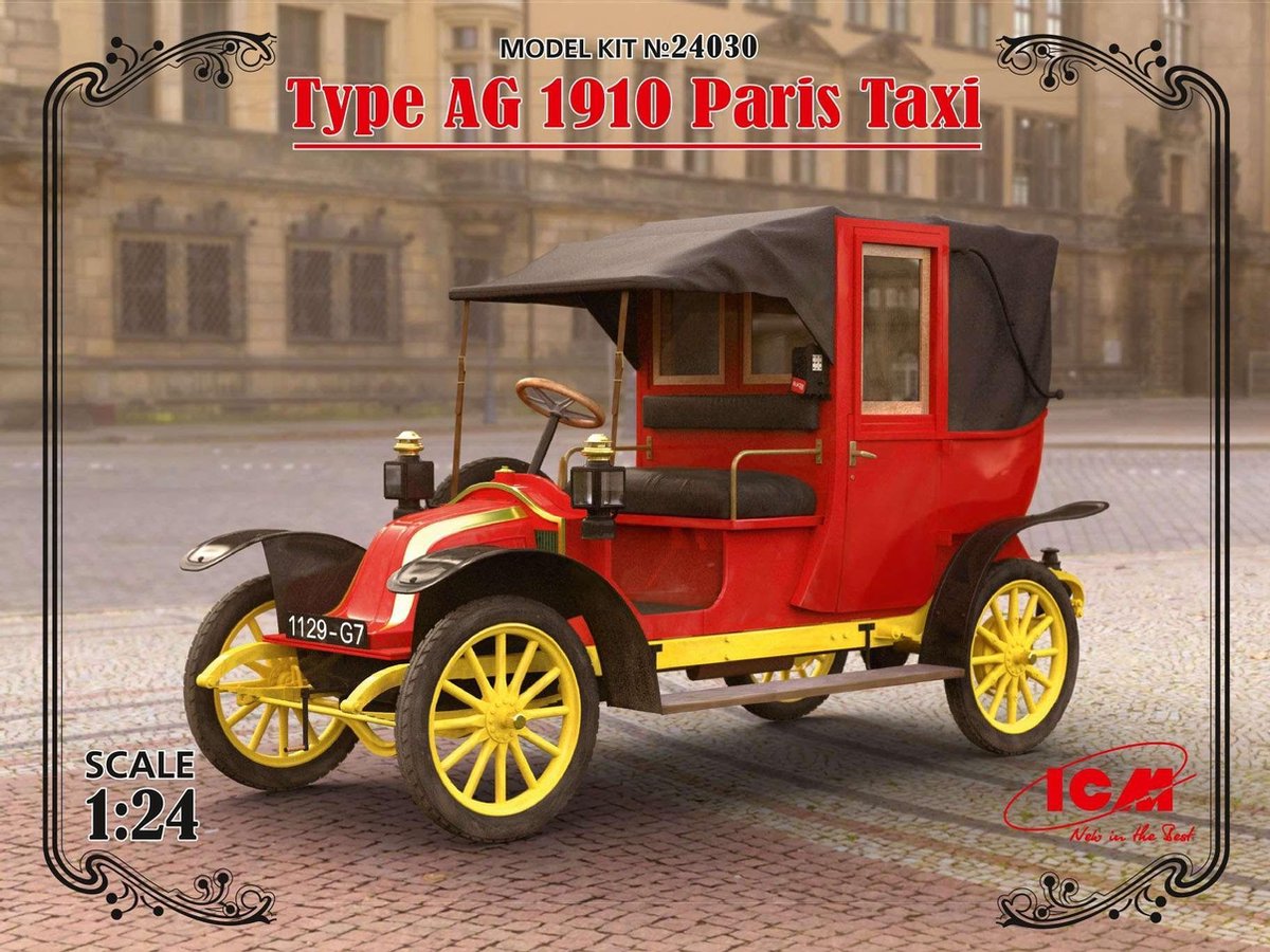 1:24 ICM 24030 Type AG 1910 Paris Taxi Plastic kit