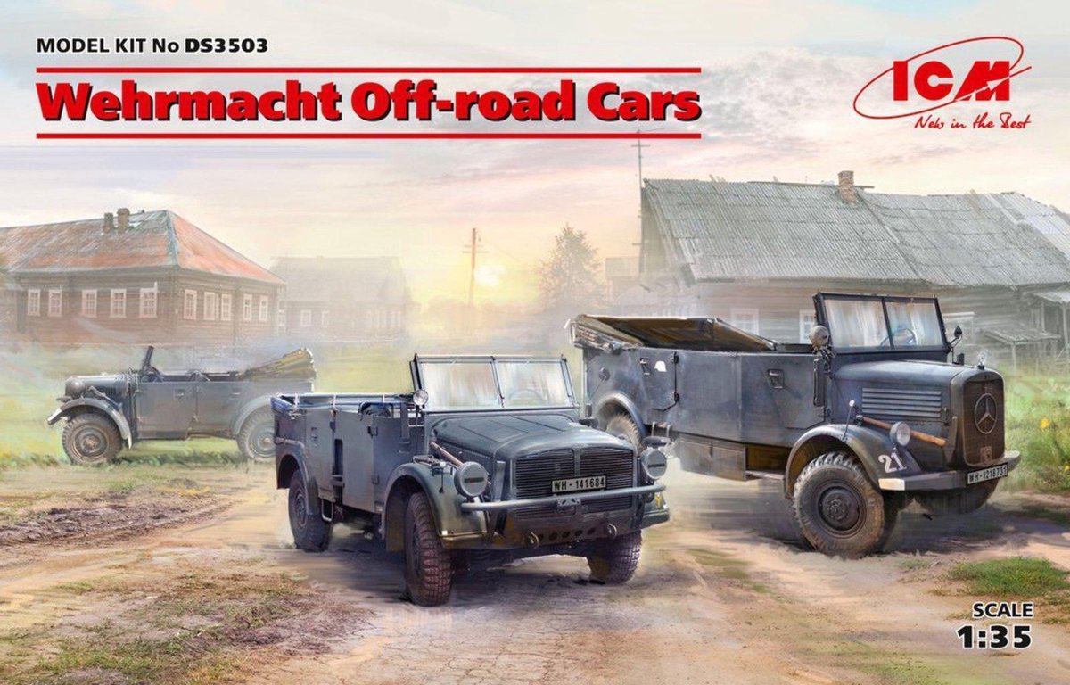 1:35 ICM DS3503 Wehrmacht Off-road Cars Plastic kit