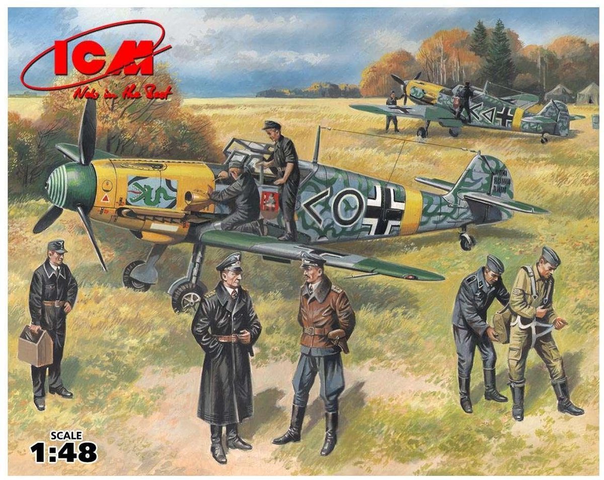1:48 ICM 48803 Bf 109F-2 German Pilots and Ground  Plastic kit