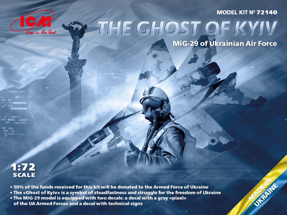 1:72 ICM 72140 The Ghost of Kyiv MIG-29 Ukrainian Air Force Plastic kit