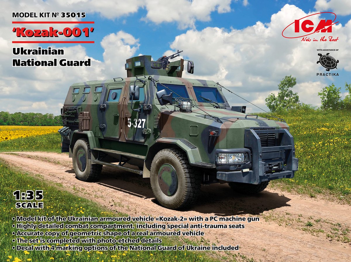 ICM Modelbouwpakket Militaire voertuigen - 35015 Kozak-001 - Ukrainian National Guard Plastic - 1:35 -