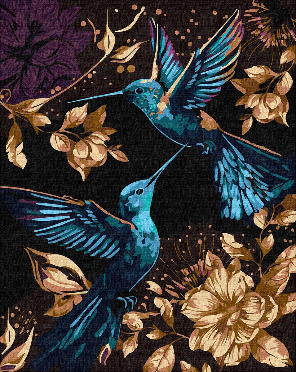 Schilderen op Nummer - Een Dans in de Lucht met Extra Metallic Verf - Afmeting 40x50 - Met Frame