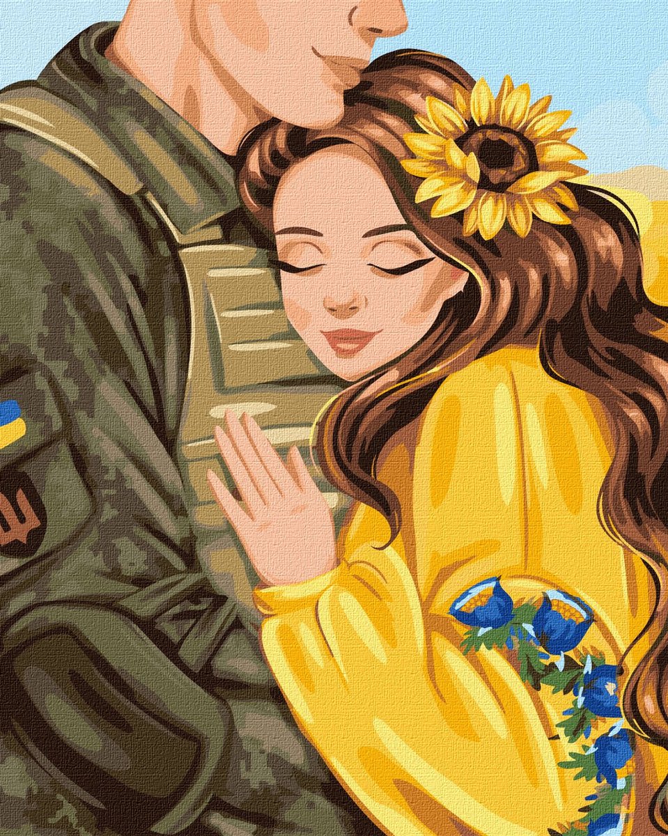 Schilderen op Nummer - Tedere Omhelzing - 40x50 cm - Moeilijkheidsgraad 3/5 - Op Frame