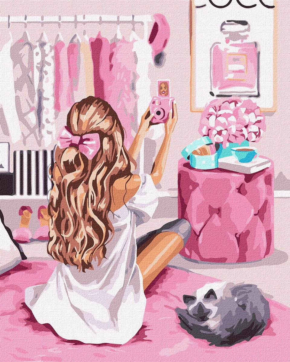 Schilderen op Nummer voor Volwassenen - Pink Lifestyle - op Frame - 40x50 cm - Moeilijkheidsgraad 3/5