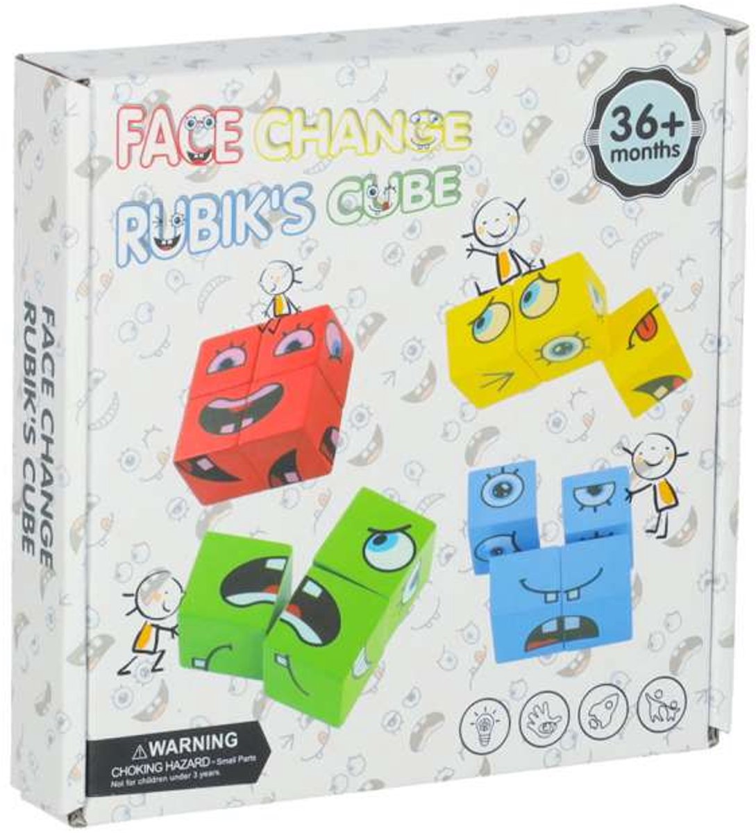 Leuk Educatief Gezelschapsspel voor Kinderen Vanaf 3+ Jaar - 4 Spelers Zoek de Blokken Snel Bij Elkaar - Leer Emoties Herkennen en Benoemen - Actiespel Drankspel