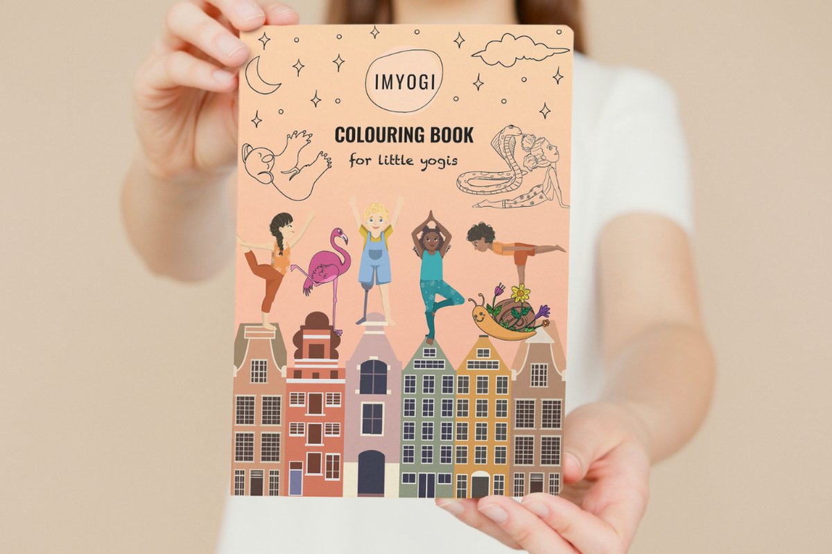 IMYOGI kleurboek - kleuren voor kinderen en volwassenen - kinderyoga boek - kindercadeautje - sinterklaas cadeautjes - yoga boek - adults and kids yoga colouring book