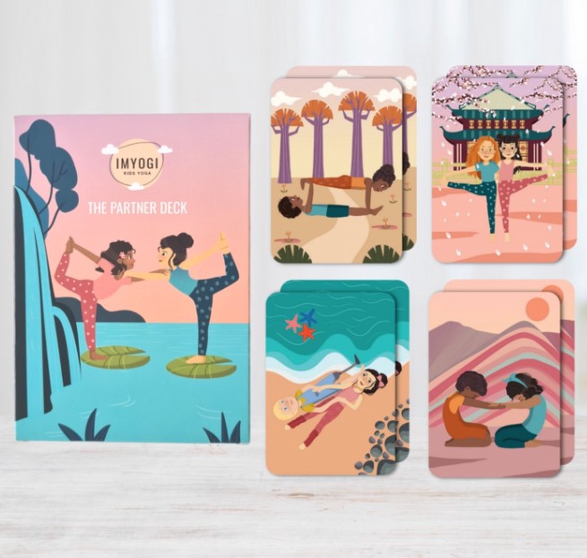 Partner Yogakaarten Kinderen - Yoga Kids - Yoga Oefeningen Kinderen - Duo Yoga Kids - IMYOGI Yoga Kaarten - Yoga Cards Kids - Yoga Voor Kinderen - Beginner Yoga
