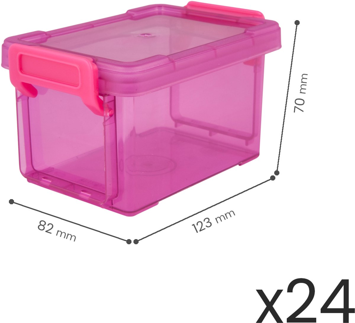 IRIS Hobby Craft Box LLB-8D - Kunststof - Roze - 24 Stuks