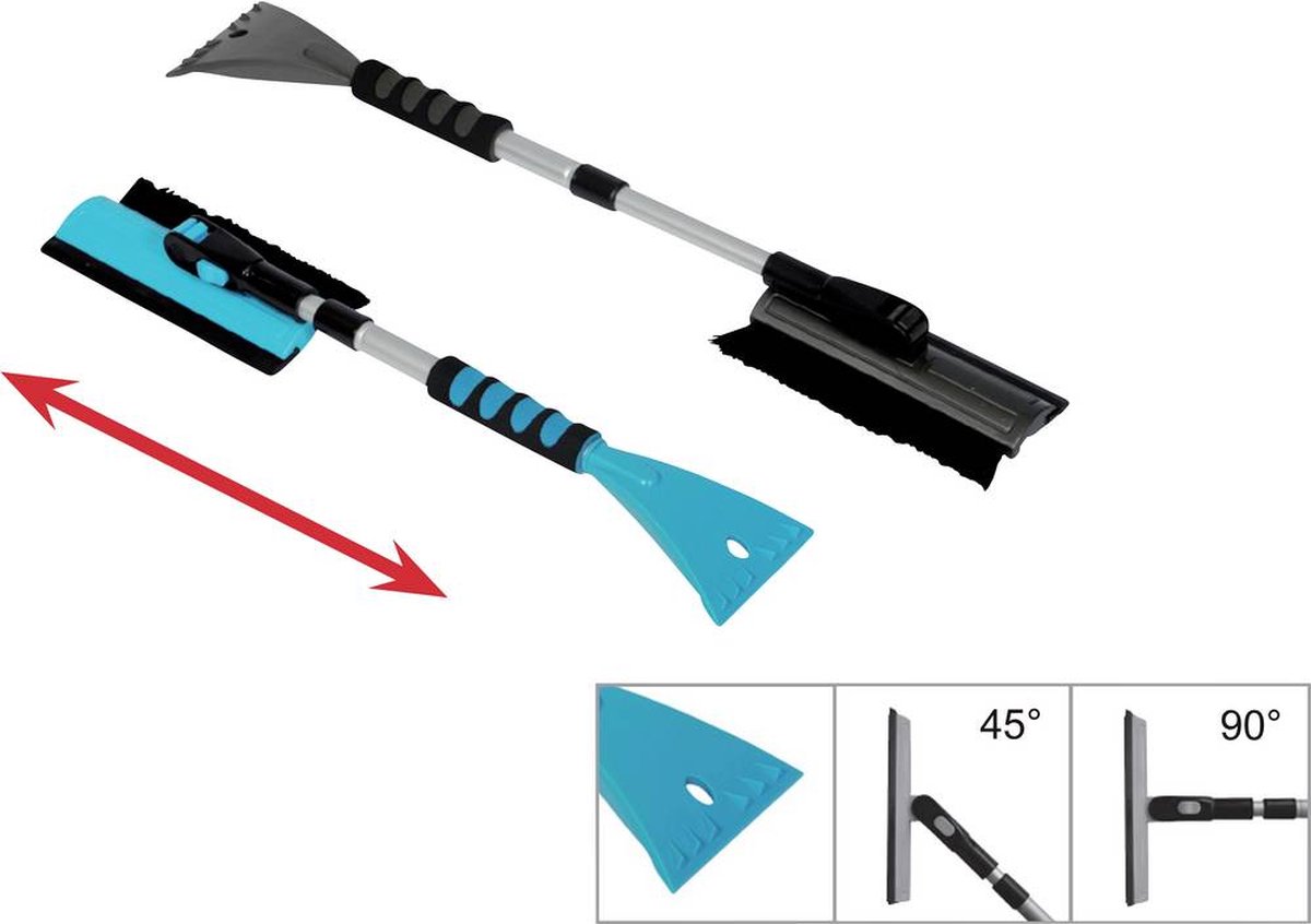 IWH Aluminium IJskrabber / sneeuwbezem Uittrekbaar, Softgrip (l x b x h) 48 x 15 x 11 cm Auto, SUV, Van, Camper Blauw