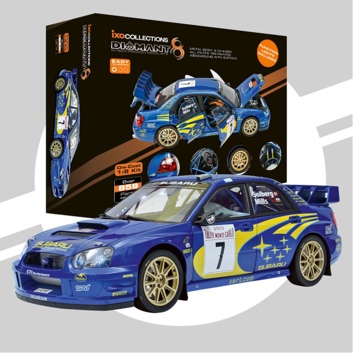 IXO Collections Modelbouwpakket Auto - 013 Subaru Impreza WRC 2003 Rallye Car Metalen - 1:8 -