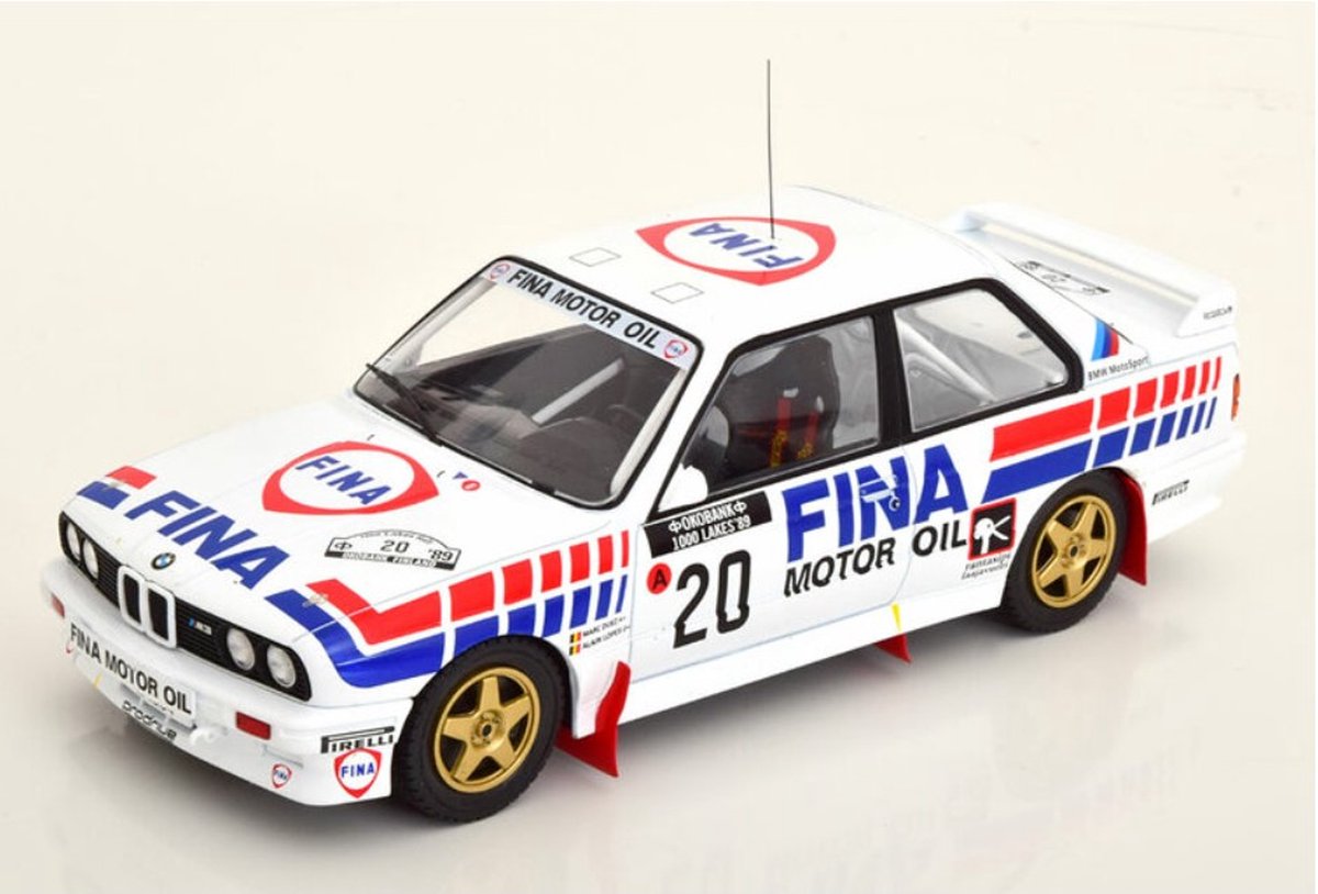 BMW M3 (E30) FIna - Marc Duez - 1000 meren Rally Finland 1989 - Ixo modelauto 1:18