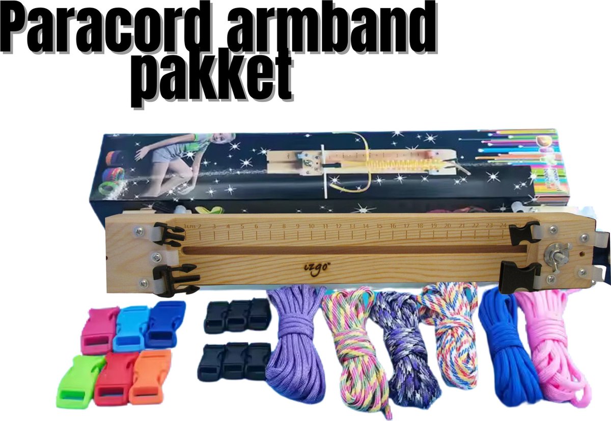 IZGO Paracord armband hobby knutsel pakket - set met knoopplank - touw - buckles - sluitingen - Cadeau Kado