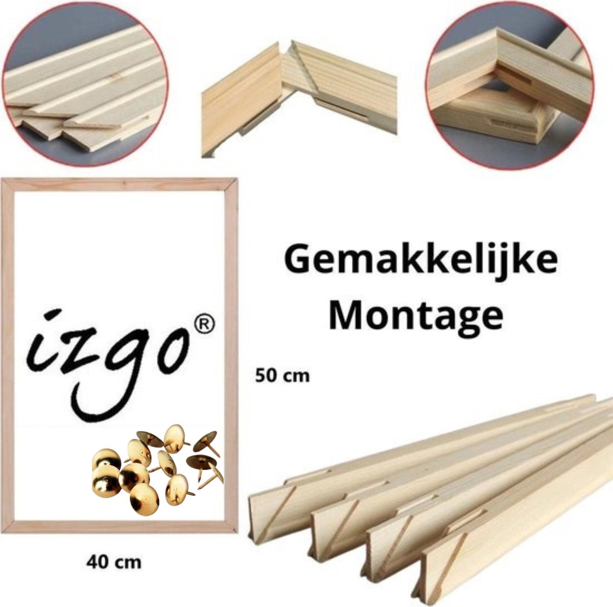 Lijsten - houten lijst - 40 x 50 cm - Diamond painting - Schilderen op nummer - Hobby - Los frame - DIY Lijst