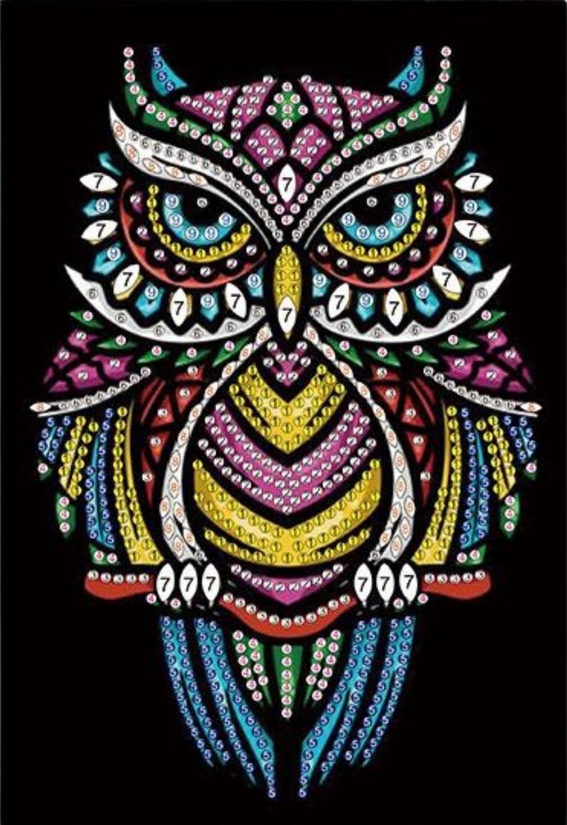 Uil Diamond Painting - Notitieboekje - Dieren - Volwassenen - Kinderen