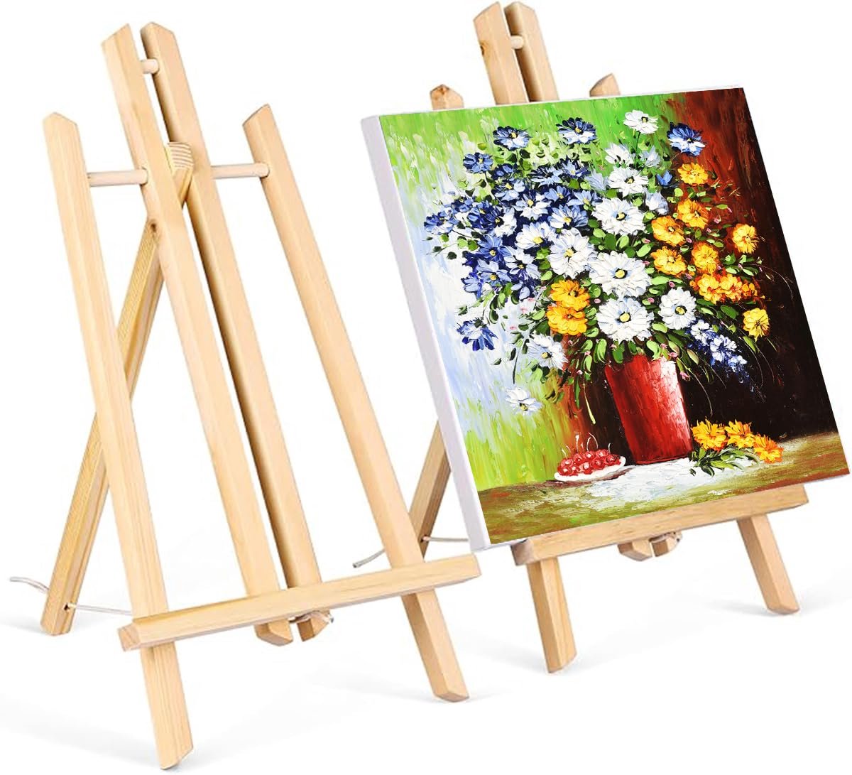  ® Houten Klapbare Mini-Staffeleien, Set van 2 voor Tafelgebruik en Kunstprojecten Kinderen