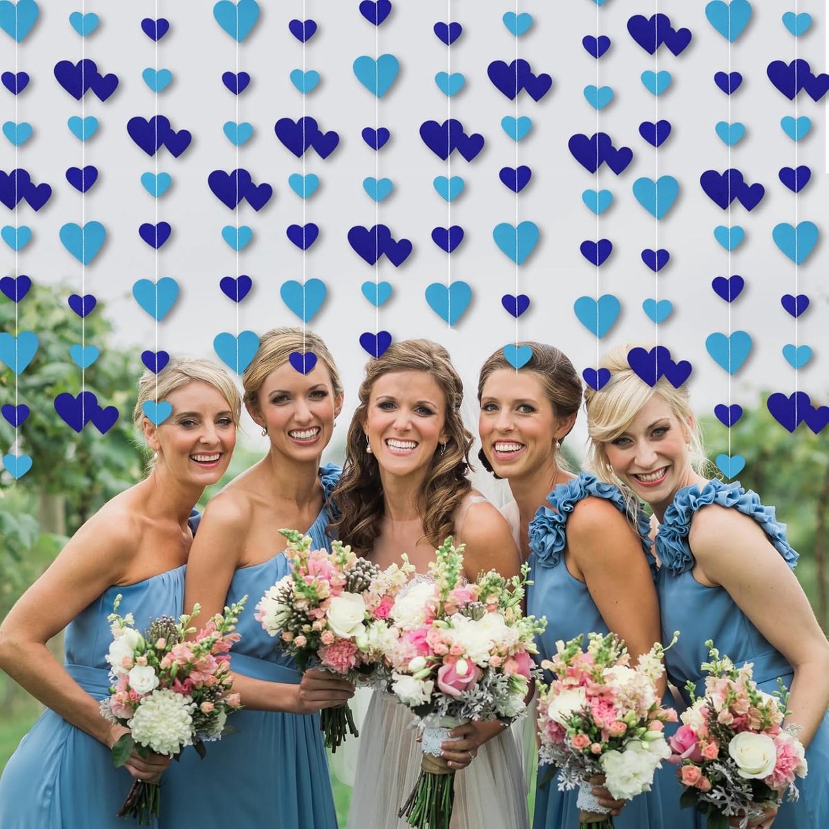 Ibenzoa® Langere Blauwe Slingers met Kristallen en Lint - Perfect voor Evenementen