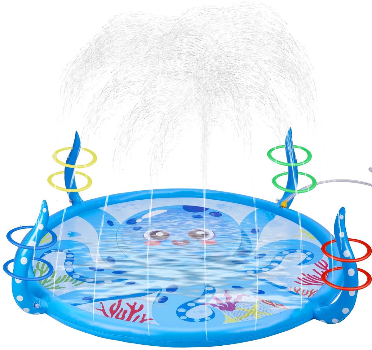 Ibenzoa® Opblaasbare Octopus Watersproeier met Ringwerpspel voor Verkoelend Zomerplezier in de Tuin