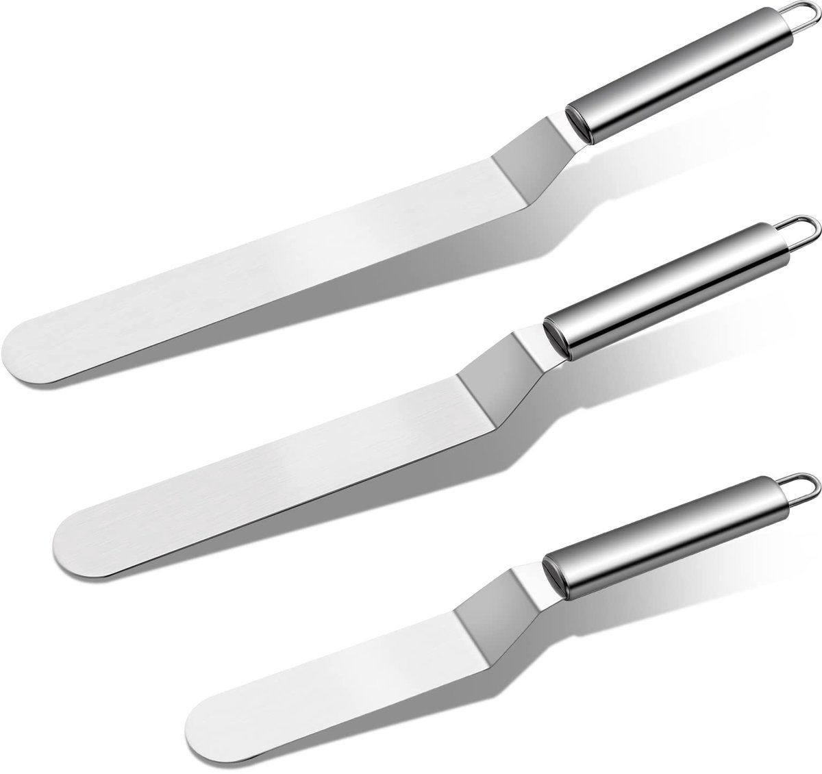 Ibenzoa® Professionele RVS Taartpalet Set van 3 Stuks voor Perfecte Taartdecoratie en Bakcreaties