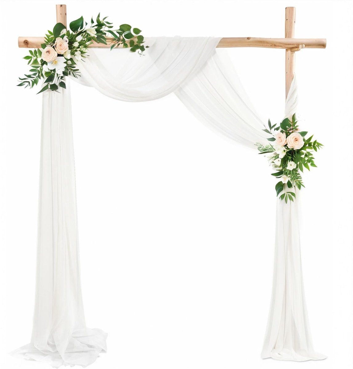  ® Romantische Chiffon Trouwdecoratie Gordijn voor Bruiloft, Feest of Fotosessie