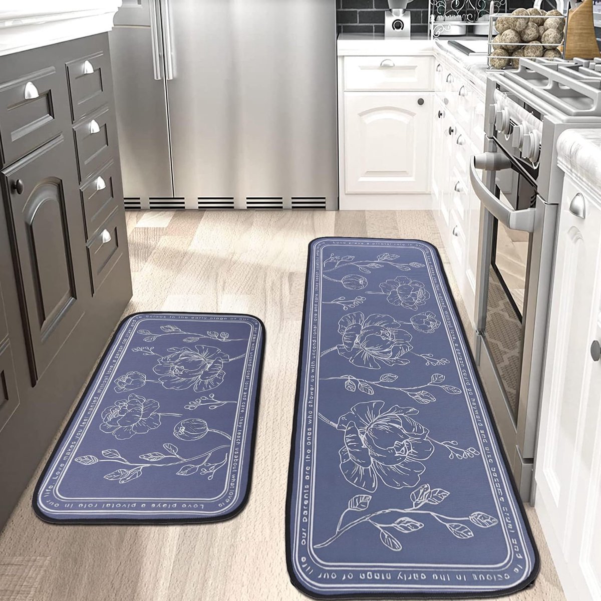 Ibenzoa® Set van 2 Antivermoeidheidsmatten voor Keuken met Antislip en Comfortabele Ondersteuning