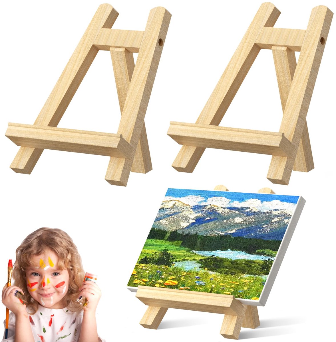  ® Set van 3 compacte houten mini-ezels voor veelzijdige presentatie en creatieve projecten