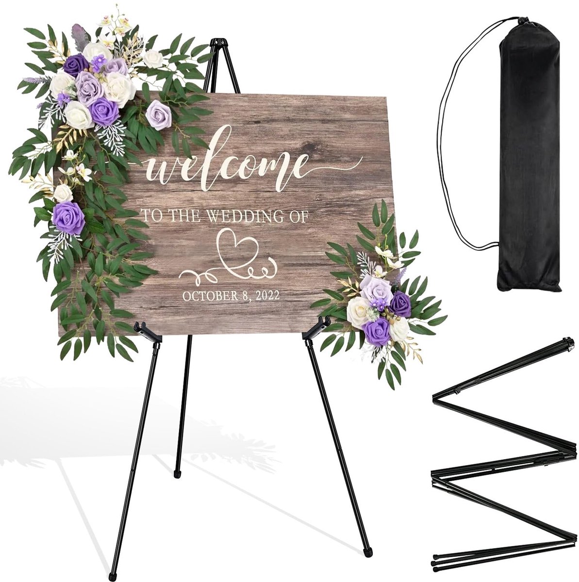 Ibenzoa® Verstelbare Metalen Schildersezel voor Diverse Creatieve Presentaties en Kunstwerken, Zwart, 169 cm Hoog