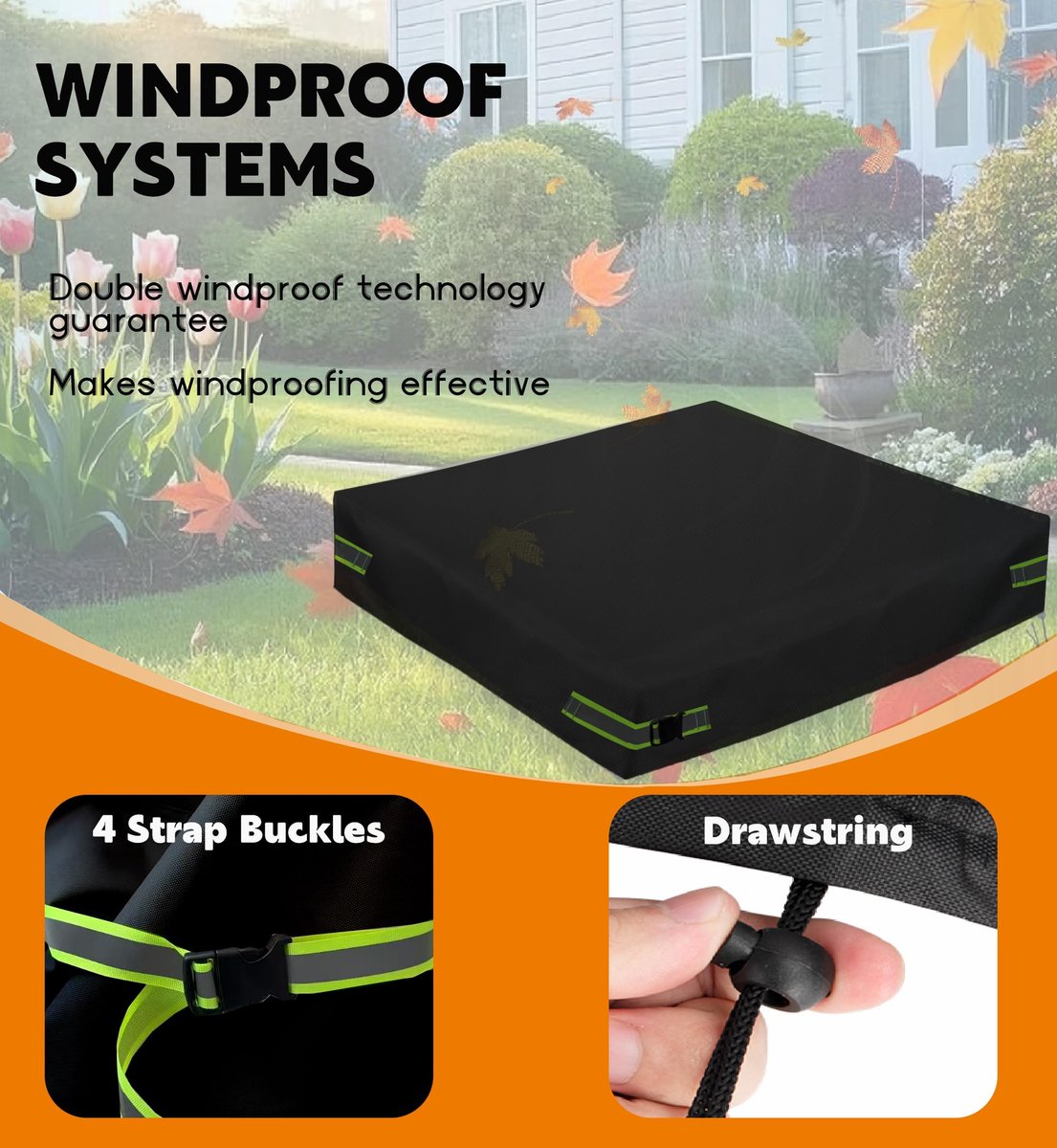 Ibenzoa® Waterdichte en Winddichte Afdekking voor Vierkante Zandbak - Ideaal voor Kinderspeelgoedbescherming