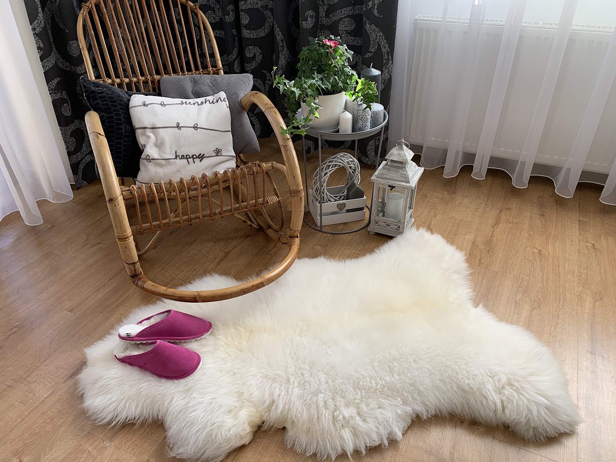 Ibenzoa® Zachte en Warme Lamsvacht Ongeschoren Tapijt Deken voor Huis en Kinderwagen