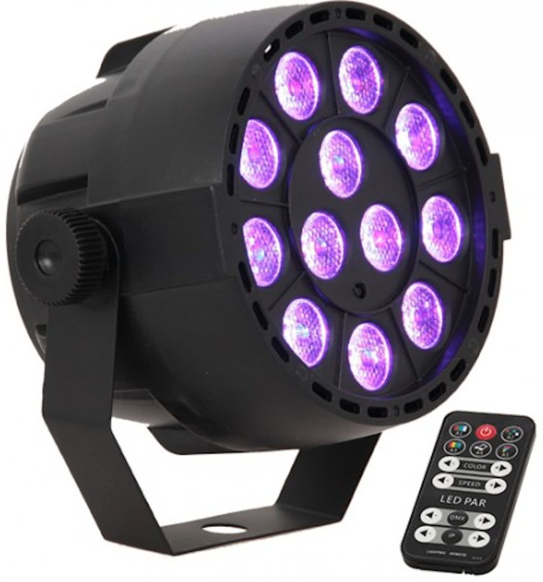 LED spot RGB - Multikleur 12 x 3W met afstandsbediening