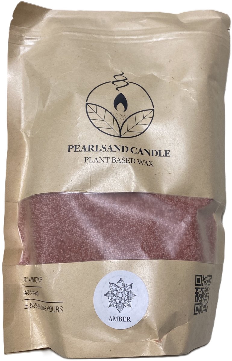 Kaarsenzand Amber - Geur kaars - Burning Sand - Kaarsen Maken - 50 branduren - Met 4 lonten - 400 gram