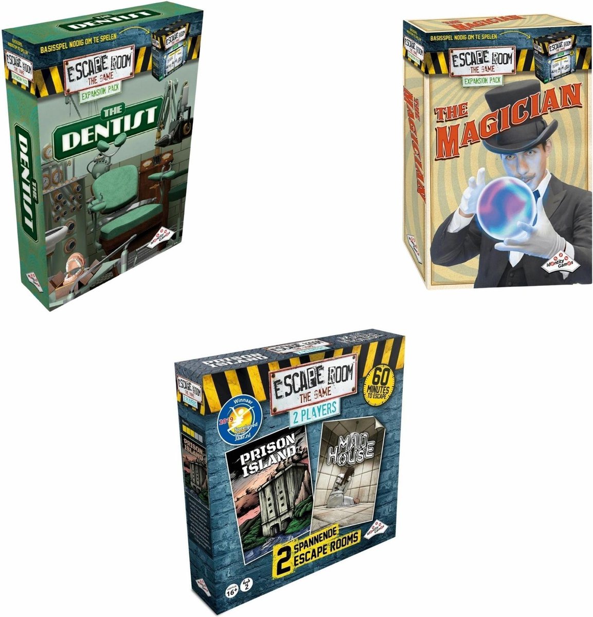 Escape Room Uitbreidingsbundel - 3 Stuks - The Dentist & Mad House & The Magician