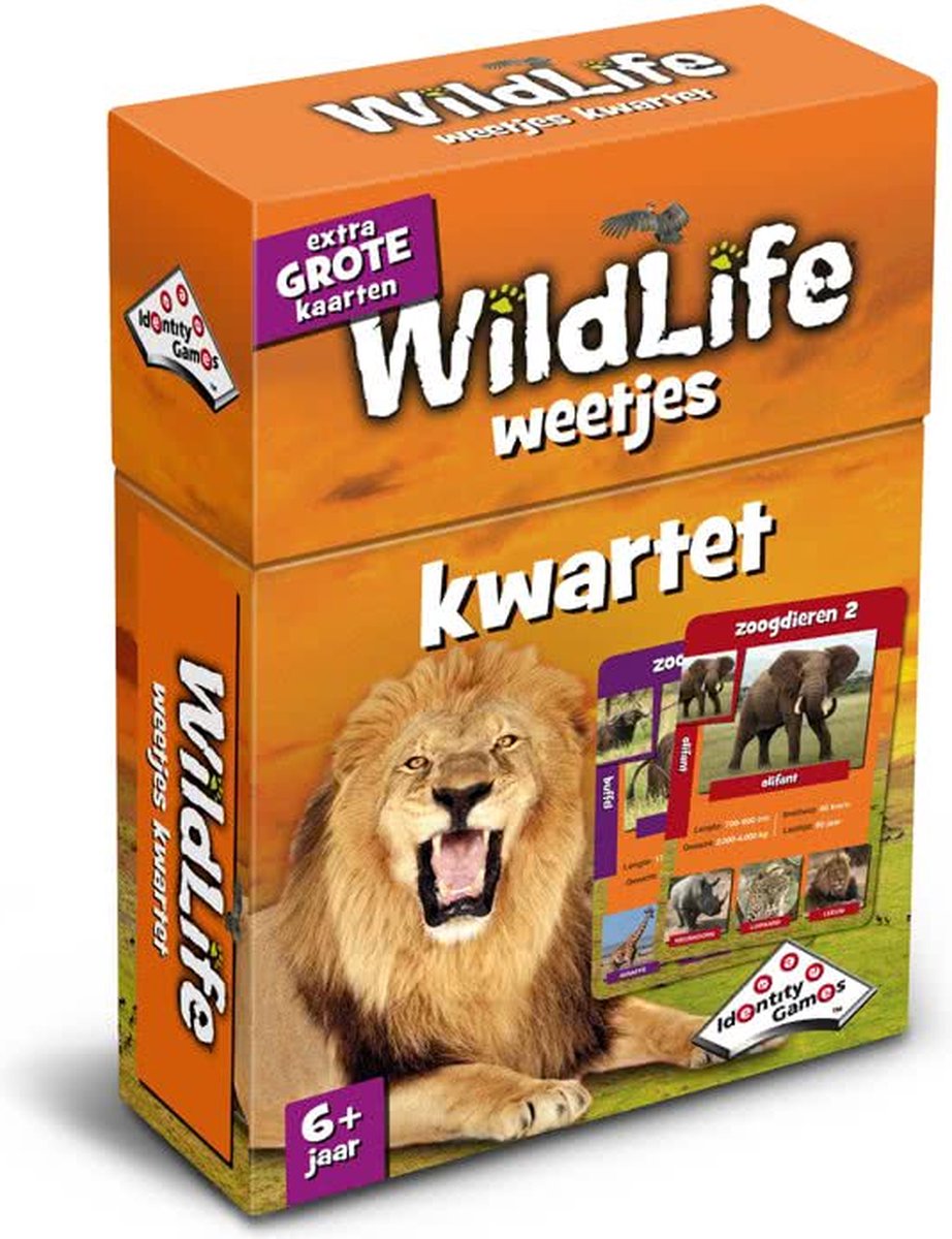 Wildlife weetjes kwartet -   - 6 jaar en ouder - kaartspel - educatief - wilde dieren