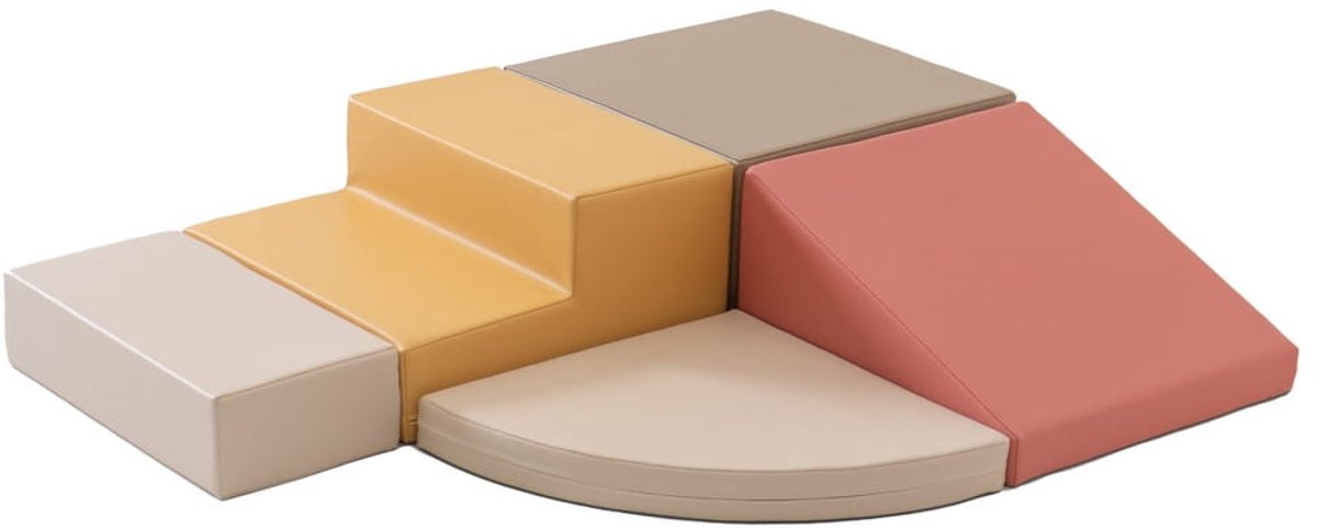Soft Play Klimblokken Set – 5-delig Pastel Roze – IGLU Foam Blokken – Kinderspeelgoed