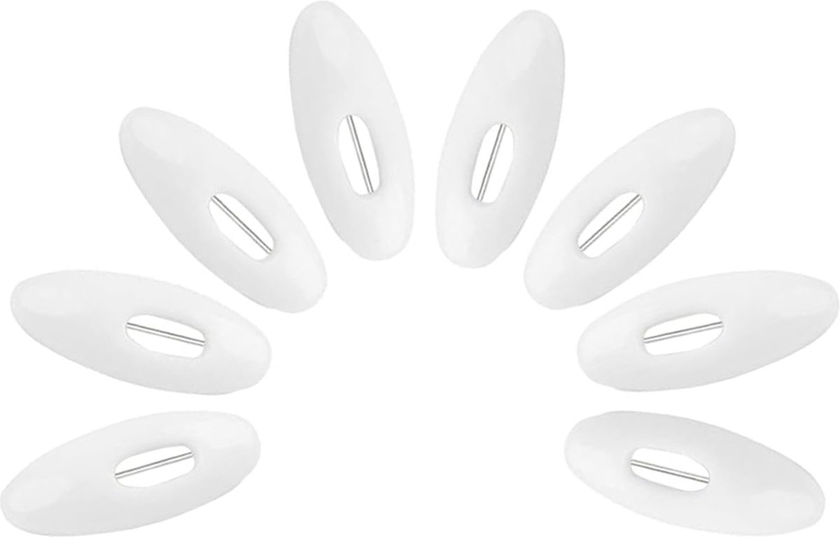 Igoods Veiligheidsspelden - Veiligheidsspelden Met Beschermkap - RVS - Wit - 8 Stuks