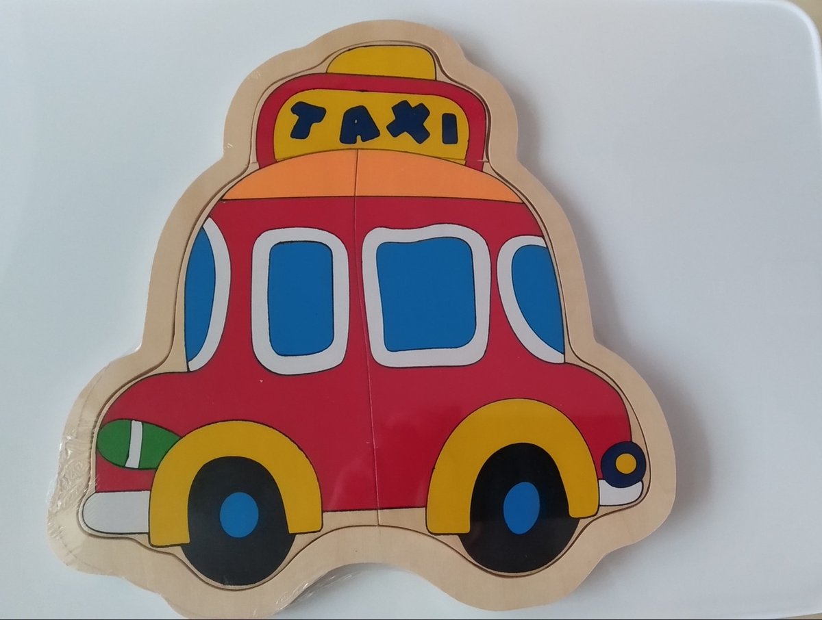 Igra Toys houten baby puzzel taxi