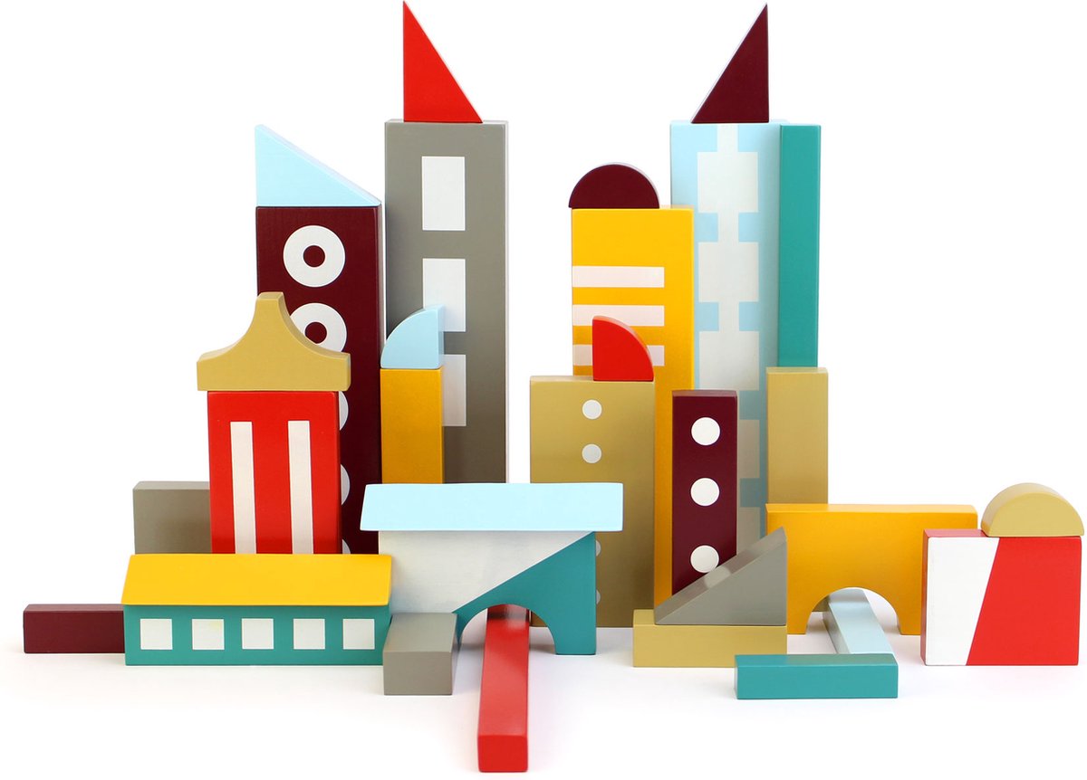 IKONIC - Floris Hovers Archiblocks - Houten Blokkenset - Stad