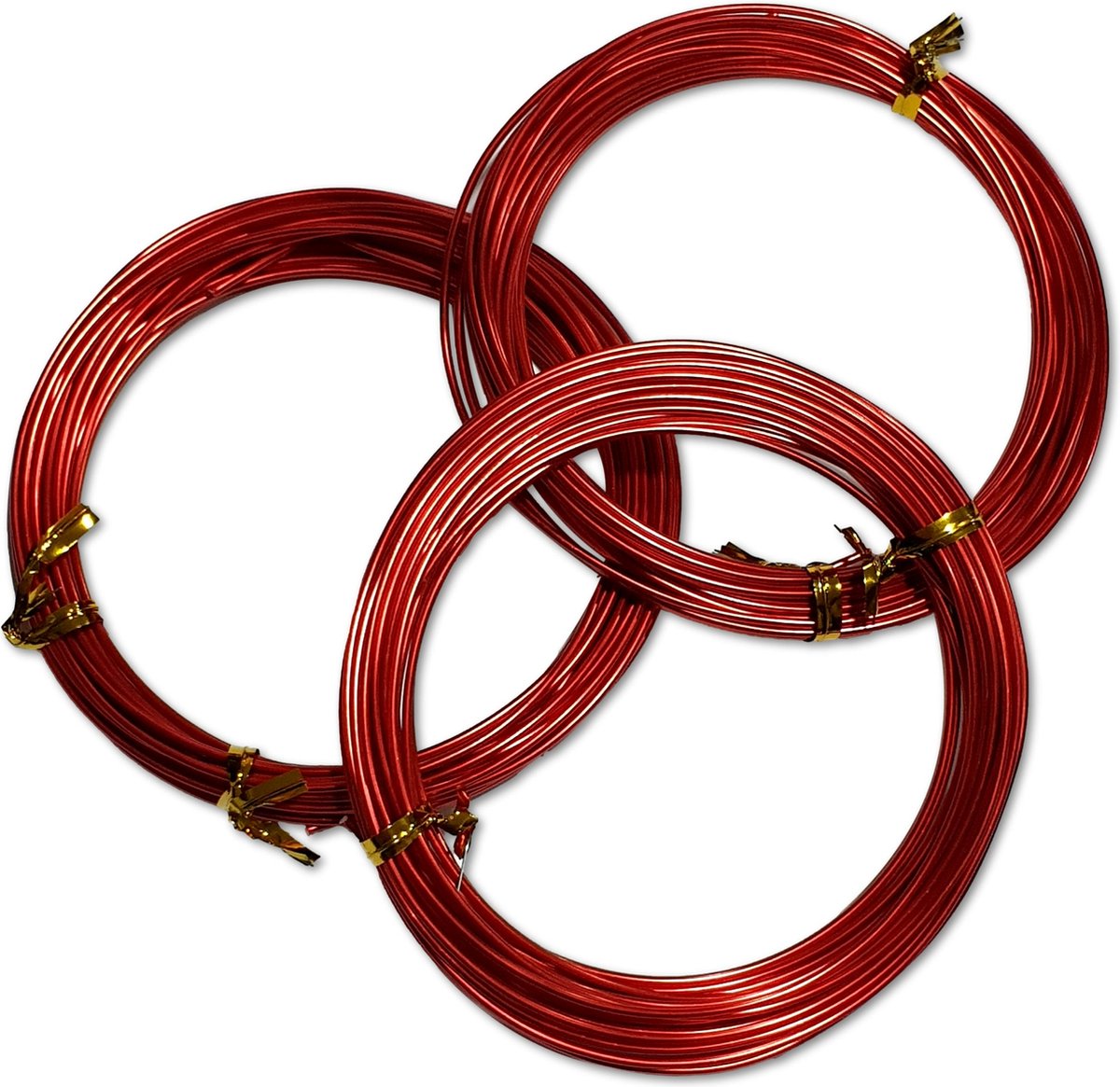 Ilènne - Aluminium draad - 1,5 mm - Rood - 15 meter (3x 5 meter)
