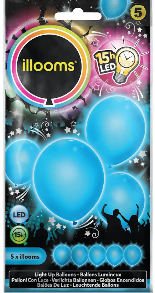 Illooms LED Ballonnen Blauw - 5 Stuks