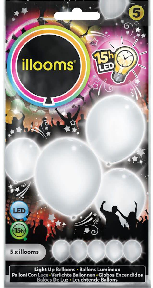 Illooms LED Ballonnen Wit - 5 Stuks