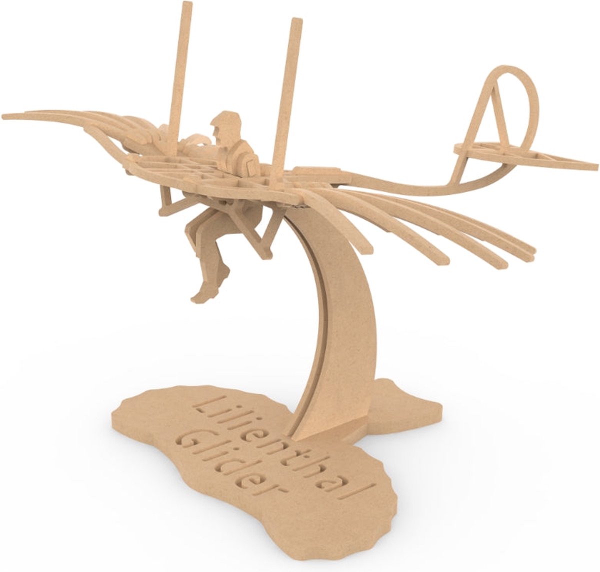 Ilo Build 3D Houten Modelbouw Lilienthals Glider, NUI-107, 22x18x15cm