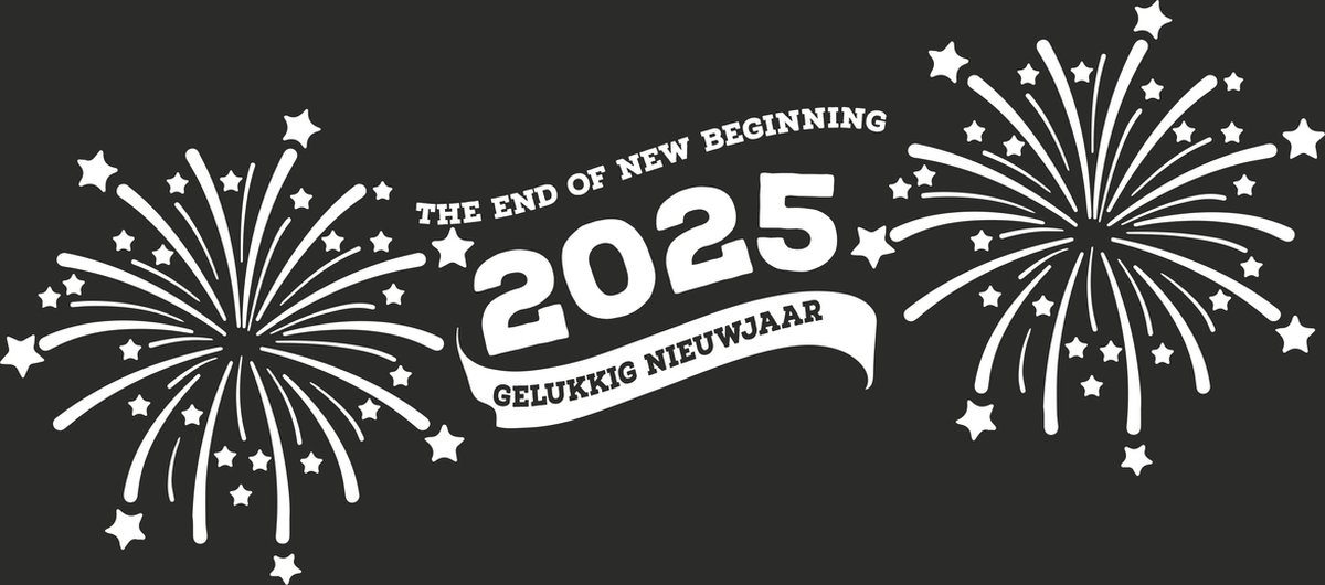 Raamsticker - End of a new beginning 2025 - Wit - 472mm x 250mm
