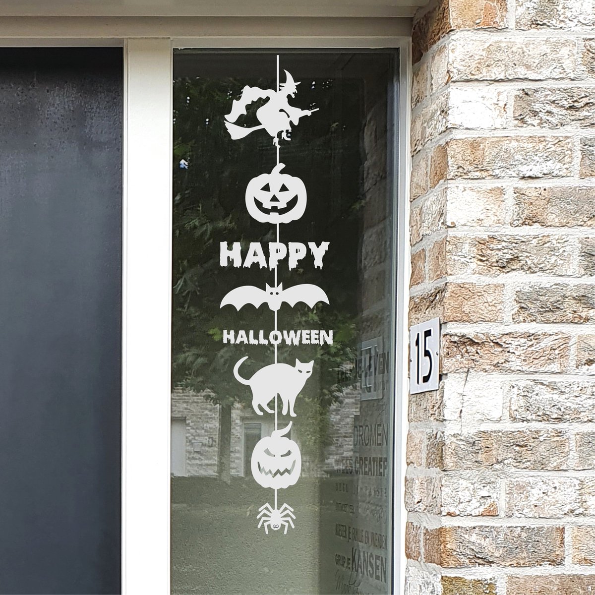 Raamsticker slinger Halloween 1 - wit