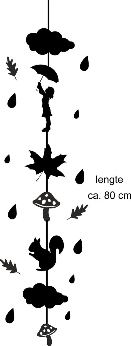 Raamsticker slinger Herfst - zwart