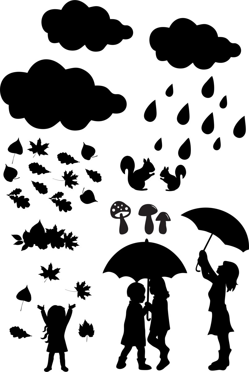 Uitbreidingsset stickers Herfst, HERBRUIKBAAR