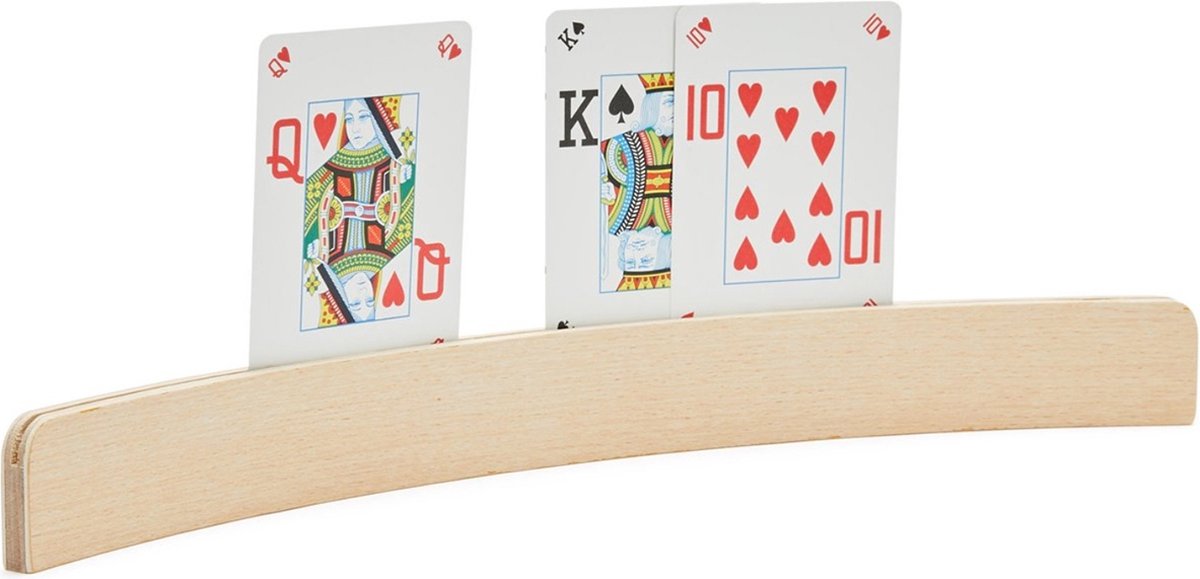 Set van 4 houten Kaartspelhouders - 34 cm - speelkaarten - gezelschapsel - kaarten