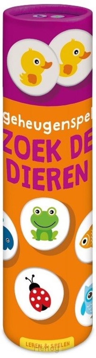 Spelletjes in kokers - Geheugenspel - zoek de dieren
