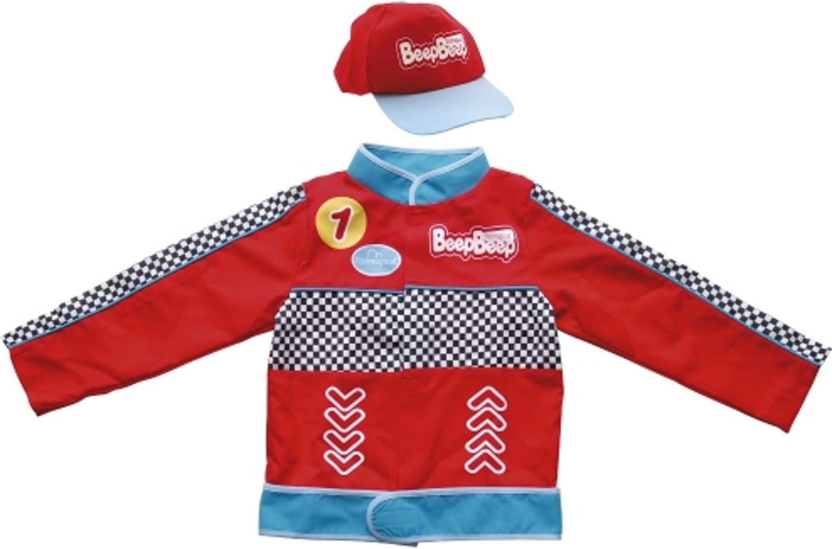Imaginarium BEEP BEEP DRIVER - Racecoureur Outfit met Pet - Formule 1 - Voor Kinderen - Van 3 tot 7 Jaar