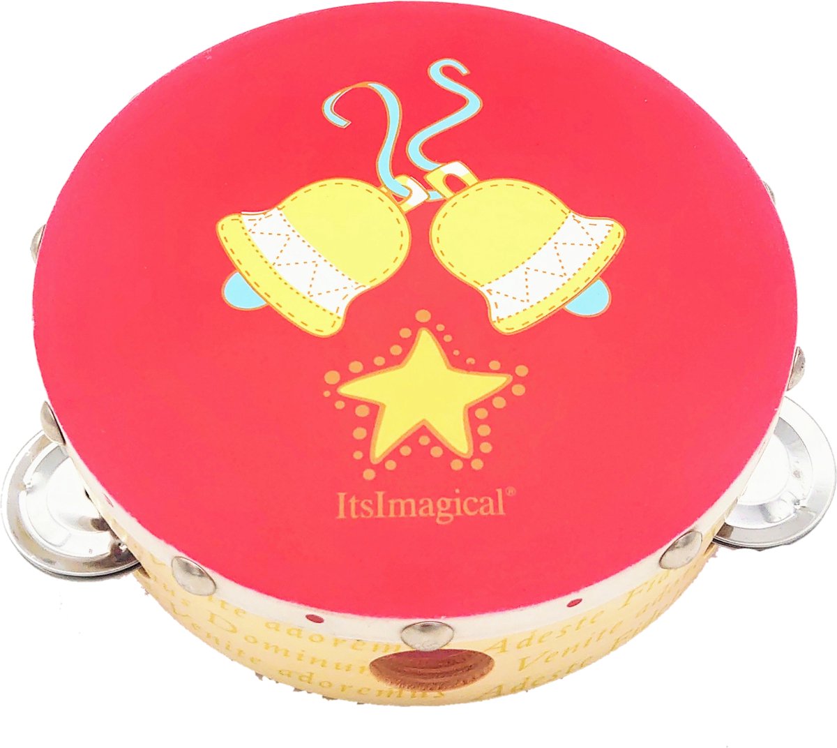 Imaginarium Kerst Tamboerijn - Hout - Kerstmis Instrument - 18 cm