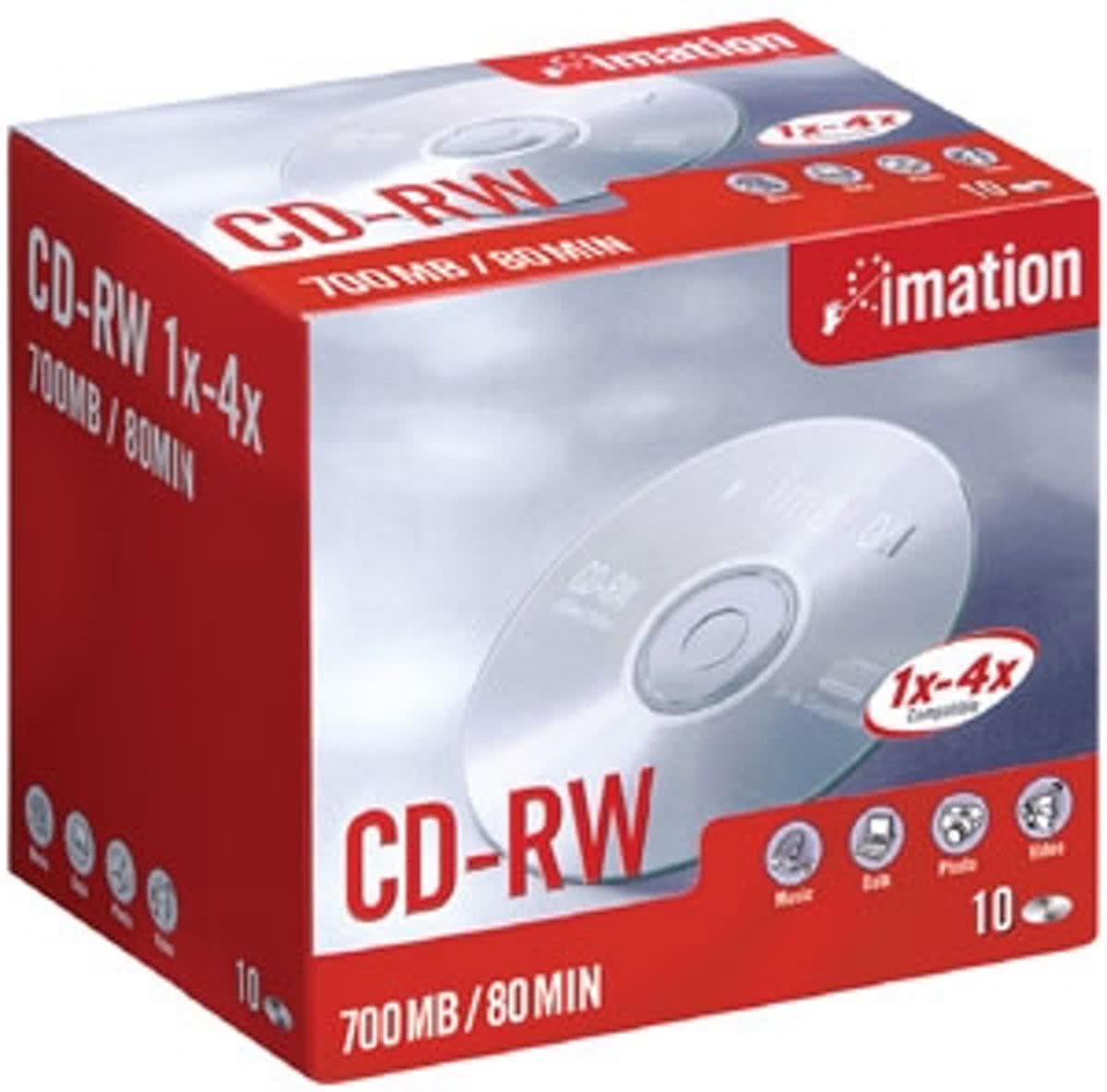 Imation CD-RW 80min/700 MB 10 stuks in jewelcase