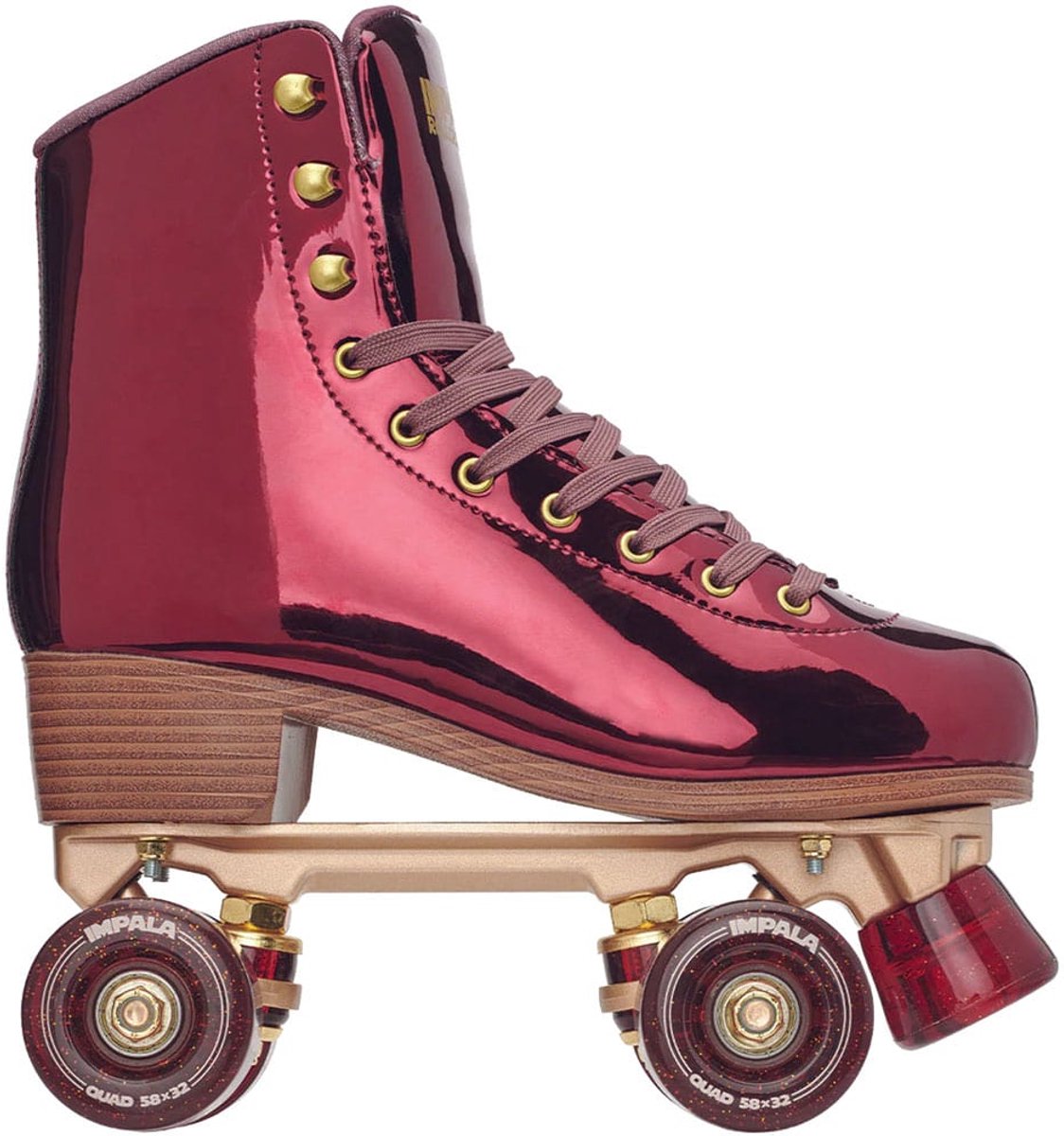 Impala Quad Skates Rollerskates Plum - Maat 36 - Metallic Bordeaux